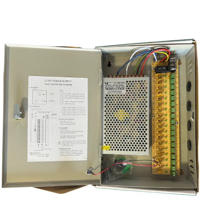 18 Channel 12V DC 20A Power Supply Distribution Box Security Camera CCTV UL
